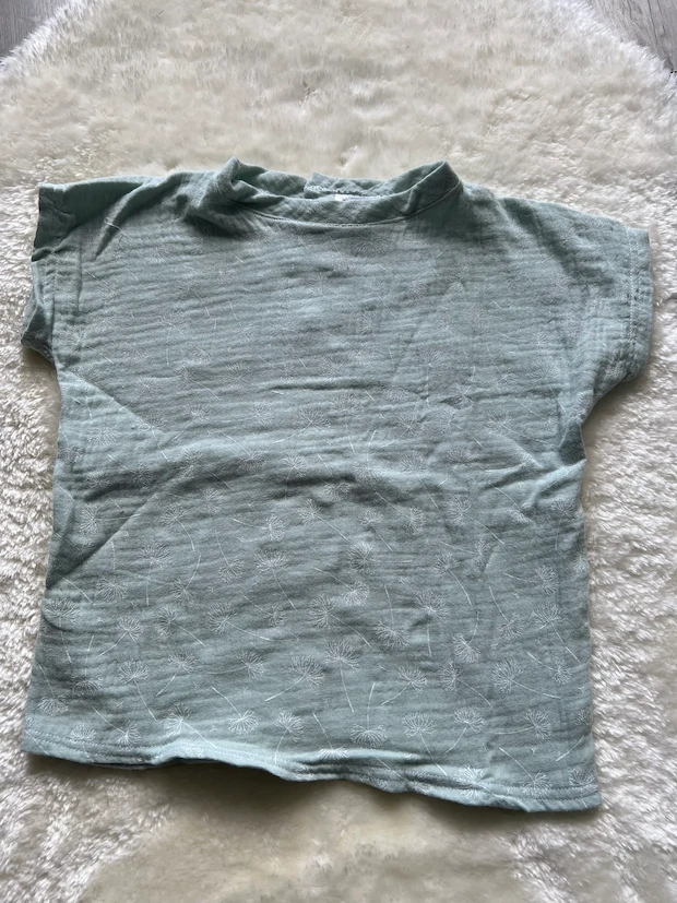 Baby T-Shirt Grau aus Musselin Stoff